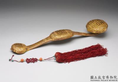 图片[2]-Gold ruyi scepter with “double happiness” characters, Qing dynasty (1644-1911)-China Archive